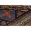 Tapis décoratif antique en laine teinture Kazak 4 x 5