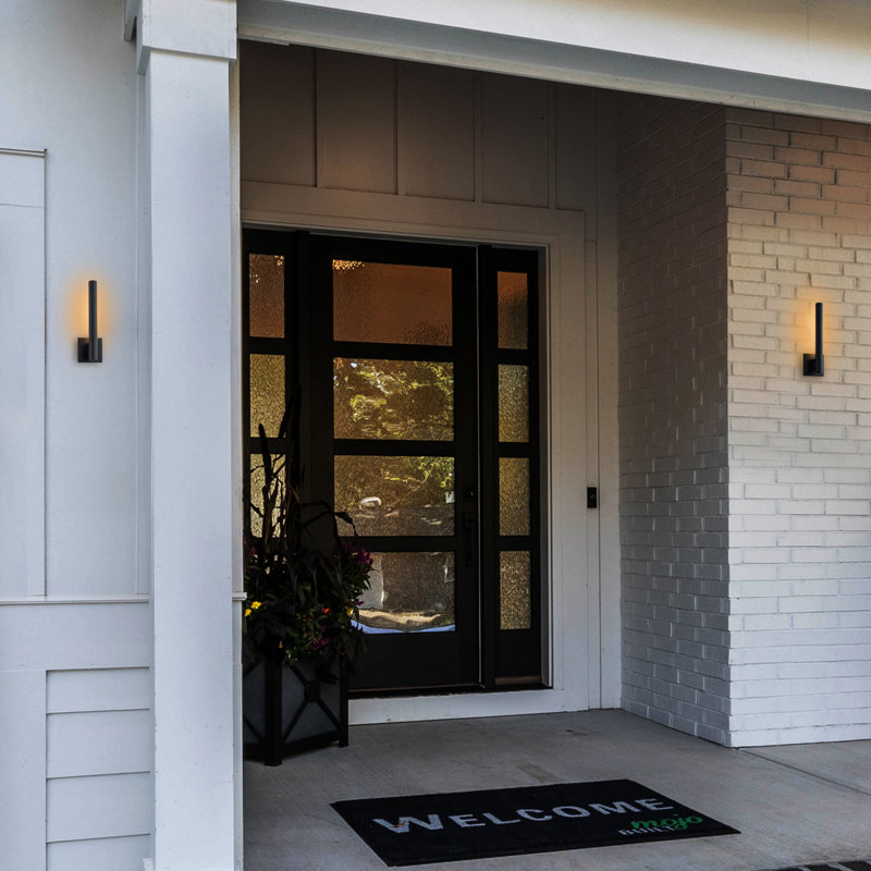 1-light Matte Black Dimmable Led Outdoor Wall Light