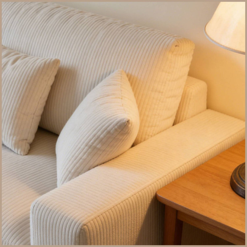 108" Reversible L-Shaped Couches With Deep Seat, Beige