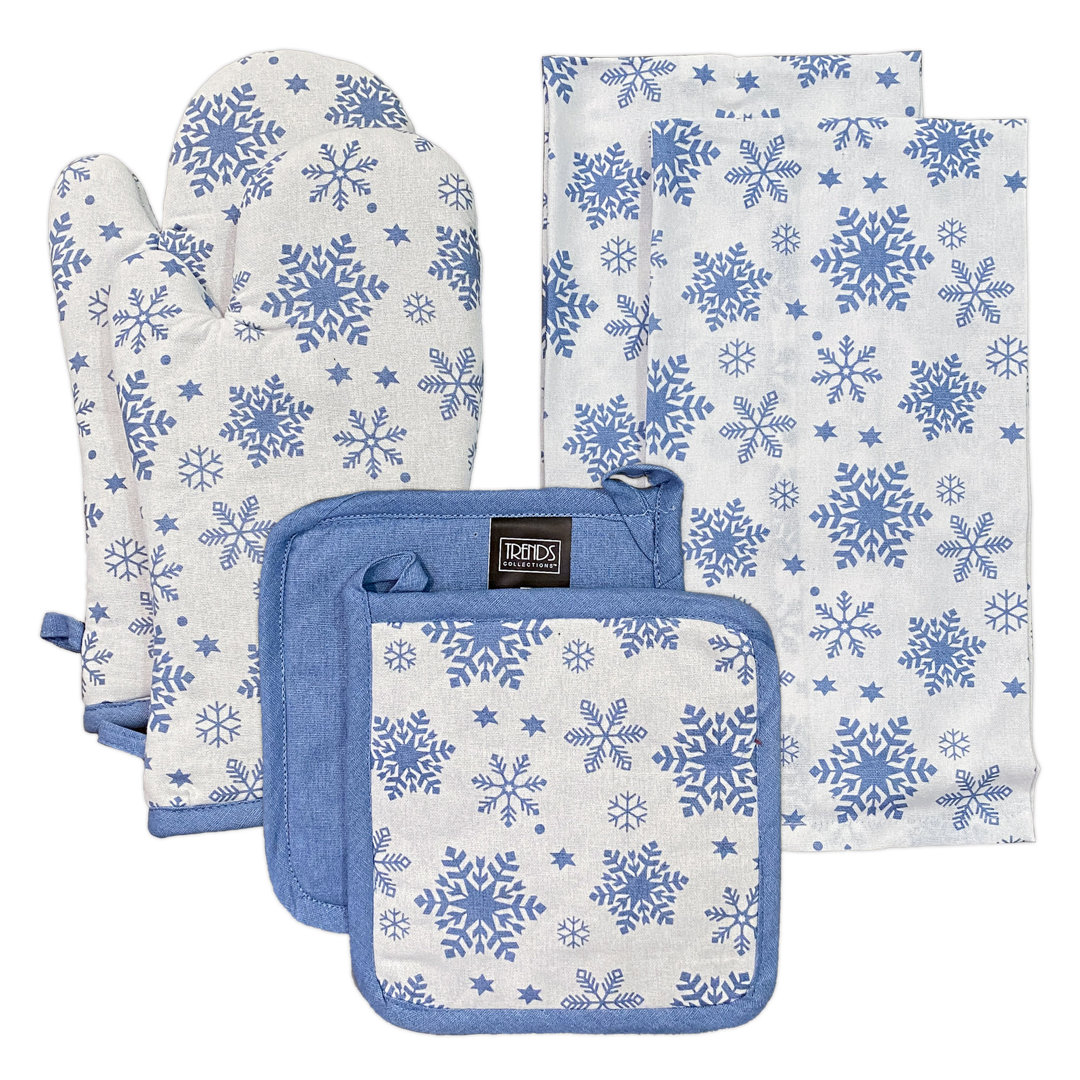 Lintex Floral Cotton Potholder & Oven Mitt Set Lintex