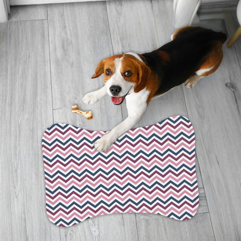 Pink Maroon Glow - 1 Piece Bone Shape Feeding Mat