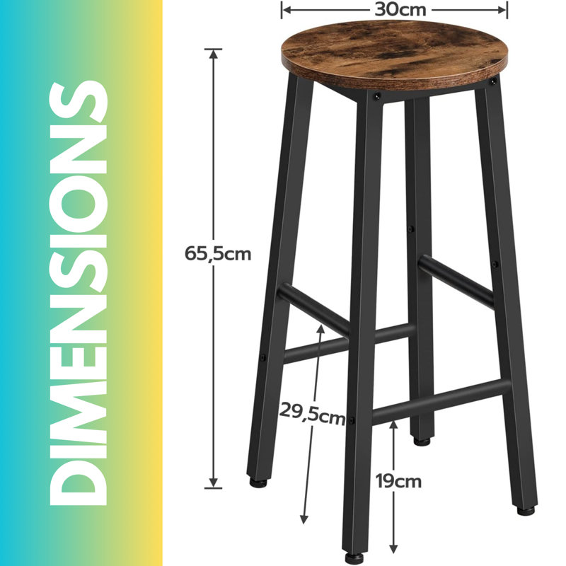 Siljan 2PC Bar Stools 65CM High