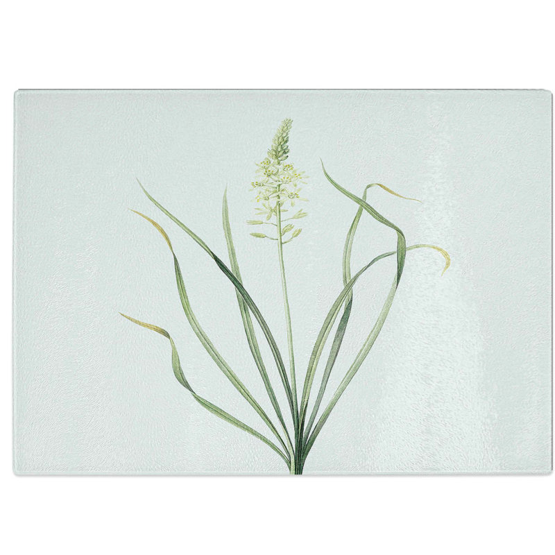 Tempered Glass Wild Asparagus Flowers by Pierre-Joseph Redoute Chopping Board, 39 cm W x 28.5 cm L