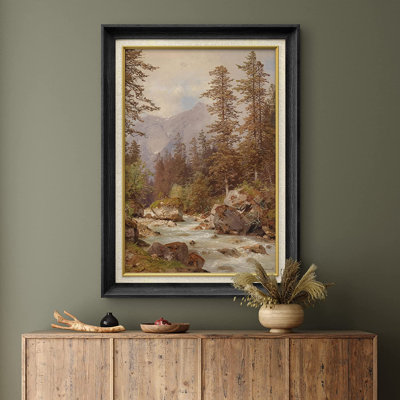 Forêt et montagne - Peinture sur toile encadrée