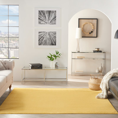 Tapis intérieur / extérieur jaune Nourison Essentials
