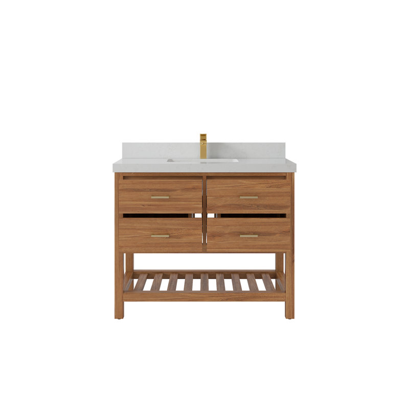 Ensemble de meuble-lavabo simple 42 po Parker, Quartz de Carrare
