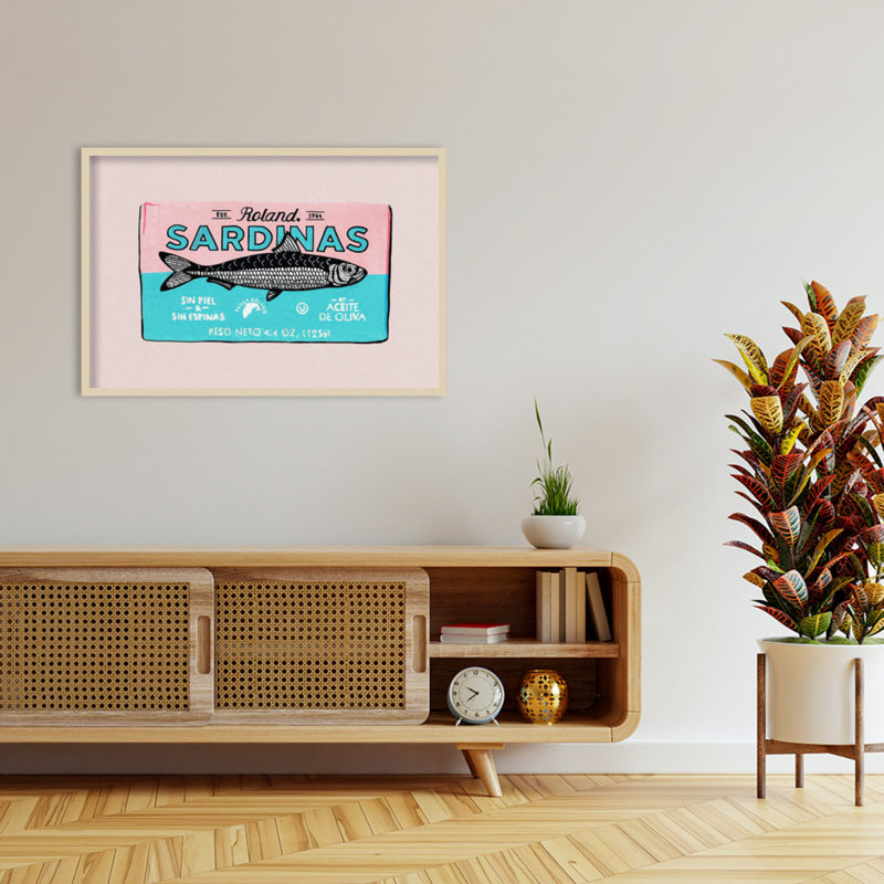 «Roland Sardinas» par Avyanna, reproduction d'art encadrée sur bois, Svelte Natural, H 28 po x l 41 po