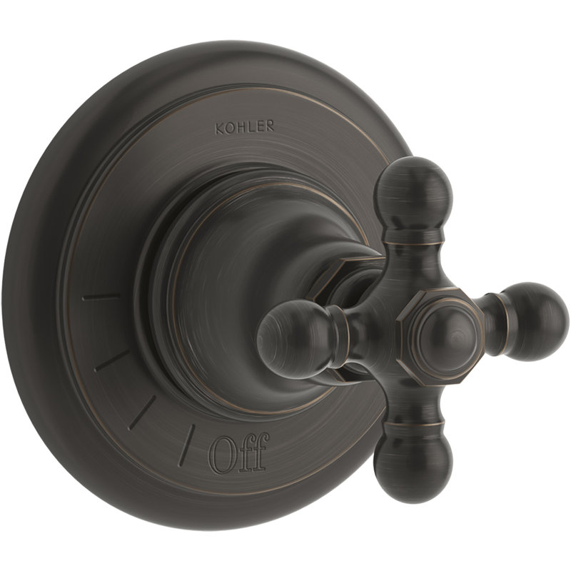 Kohler Artifacts Volume Control Valve Trim with Cross Handle, Oil Rubbed Bronze