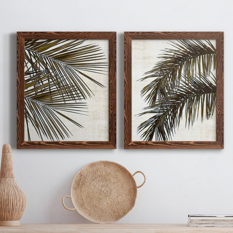 Palm I - ensemble de 2 peintures sur toile encadrées, H 43,5 po x l 31,5 po x P 1 po, Érable