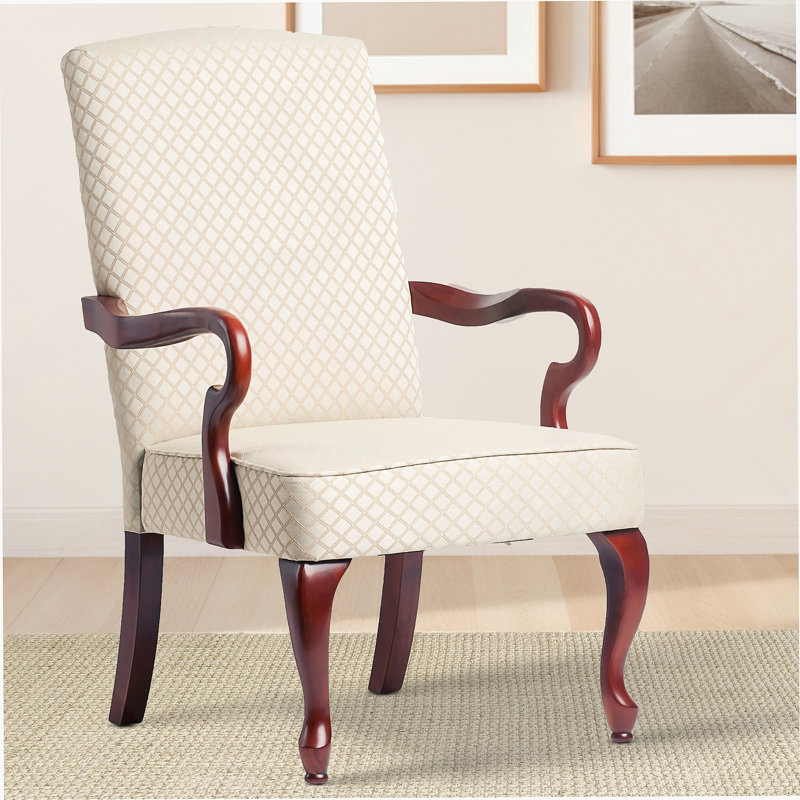 Fauteuil à col-de-cygne rouge, Beige
