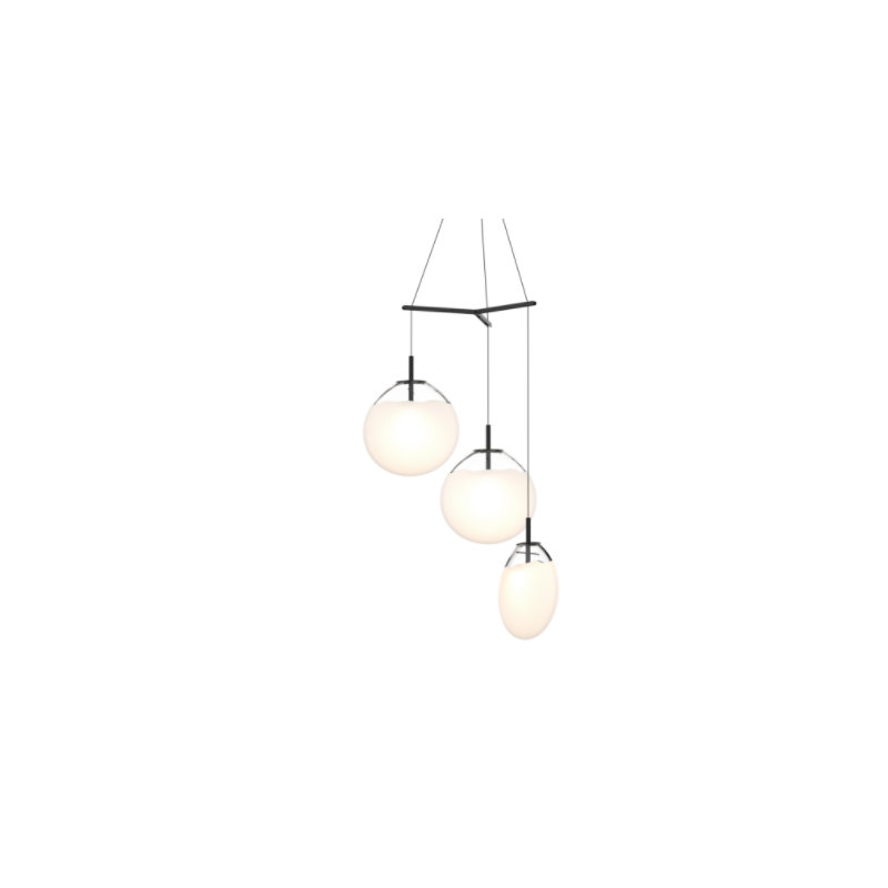Cantina 3 - Light Pendant, Poured White, 19.25" H x 36" W x 36" D