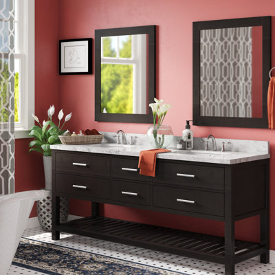 Carrasquillo 72" Double Bathroom Vanity Set with Mirror