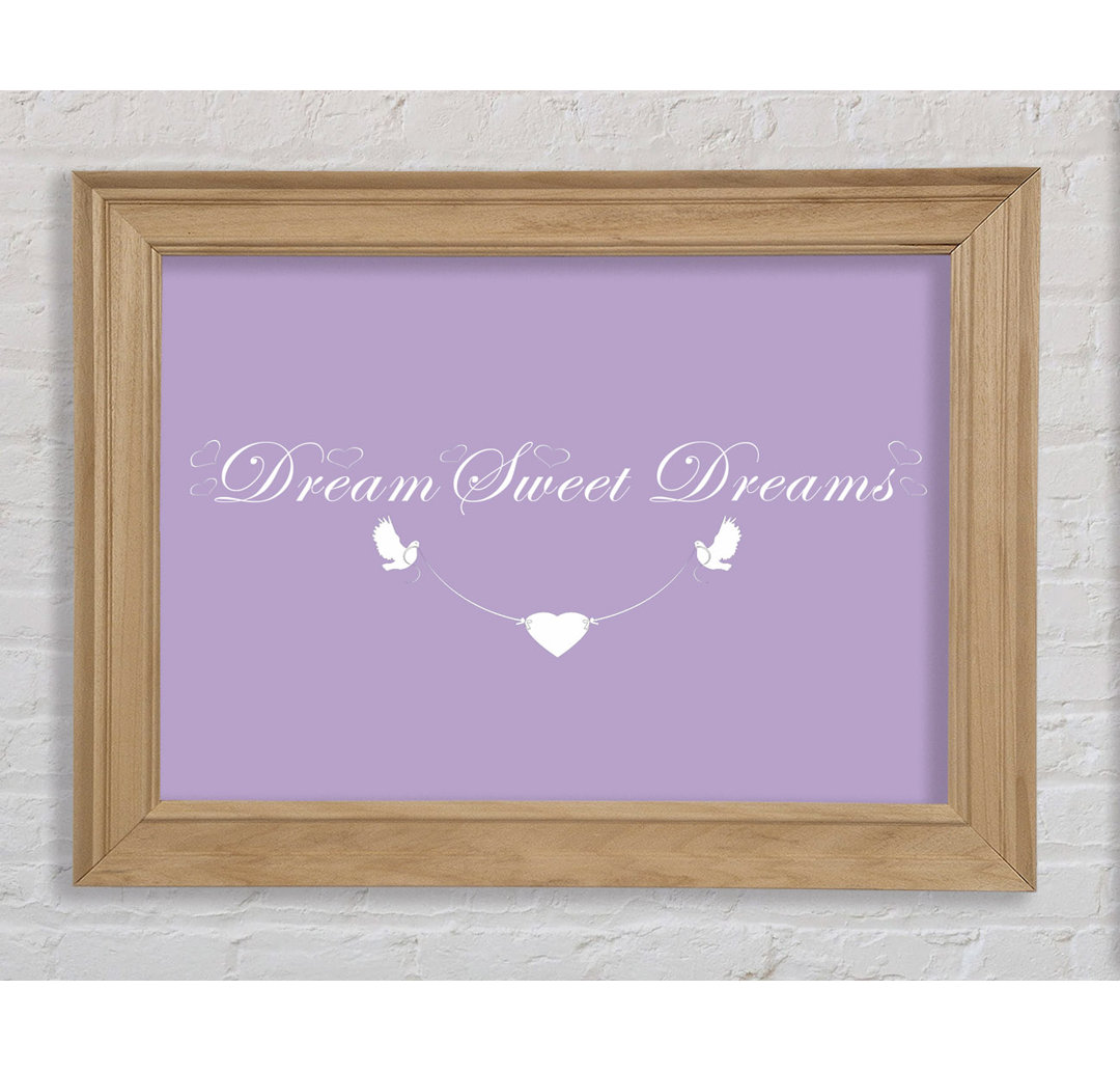 Kinderzimmer Zitat Dream Sweet Dreams Lilac - Einzelbildrahmen Kunstdrucke