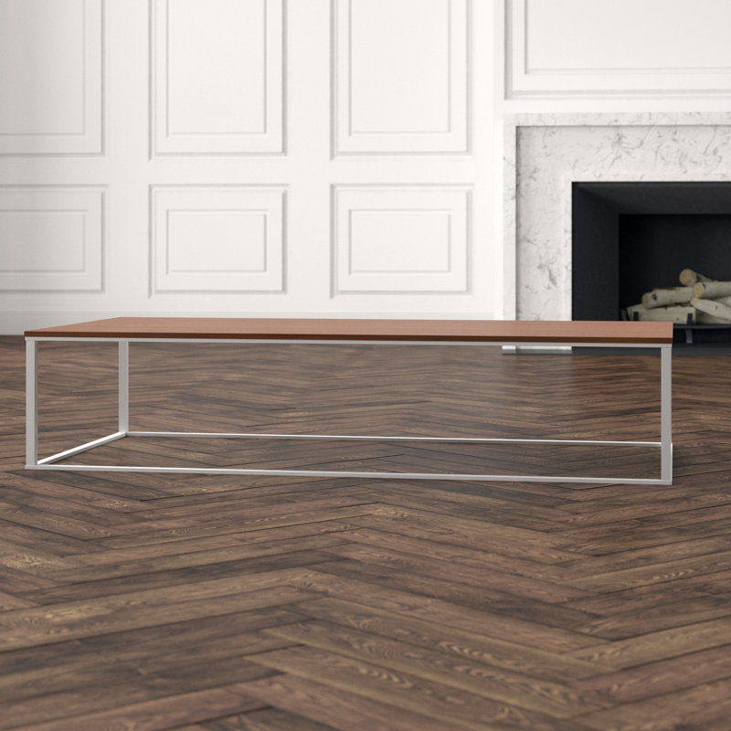 Minimalista Solid Wood Coffee Table, White, 13" H x 60" W x 29" D