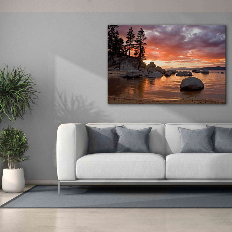 «Sand Harbor Sunset» par Mike Jones, estampe numérique sur toile, H 40 po x l 60 po x P 1,5 po