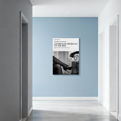 «Champagne Problems On The Rise», photographie en noir et blanc sur toile tendue, reproduction d'art sur toile, ensemble de 1