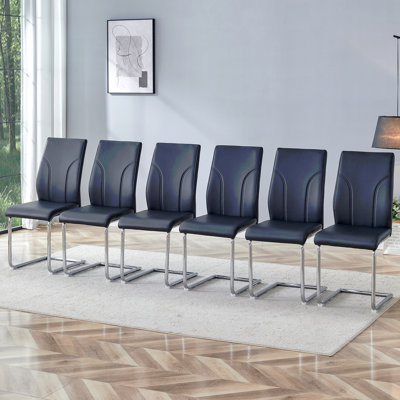 Ensemble de 6 chaises de salle à manger, ensemble de chaises de salle à manger, siège à haut dossier et fauteuil à pieds robustes, convenant à la salle à manger, à la cuisine et au salon