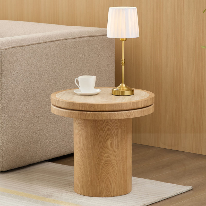 Table d'appoint ronde en bois, Naturel