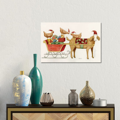 Goat With Cart Of Chicken Gifts 1 Piece Wall Art on Canvas