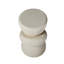 Table d'appoint sculpturale organique empilée 41 cm × 35 cm × 55 cm, table d'appoint ronde en fibre de verre texturée crème pour coin de canapé de salon, aucun assemblage requis