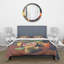 Ensemble de housse de couette en microfibre jaune / orange / brun-66389330