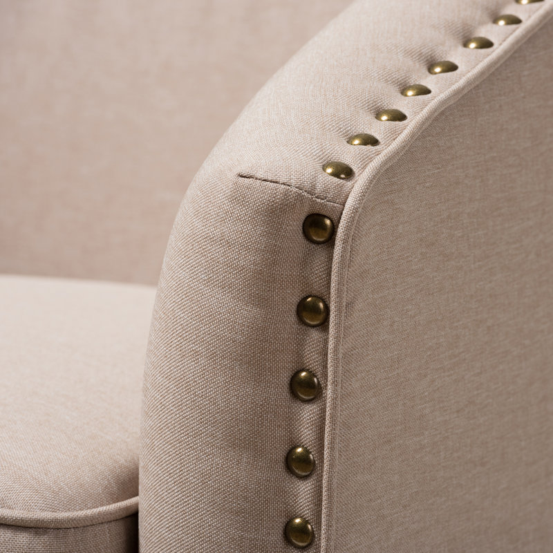 Upholstered Swivel Barrel Chair, Beige