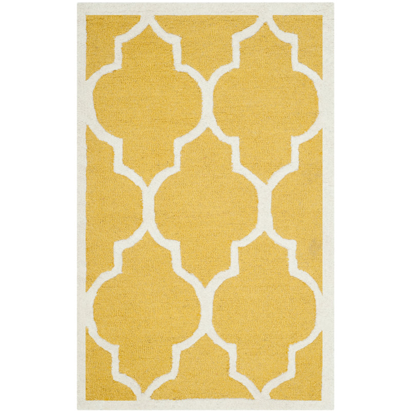 Cannen Cambridge Hand Tufted Wool Geometric Rug, Rectangle 3' x 5'