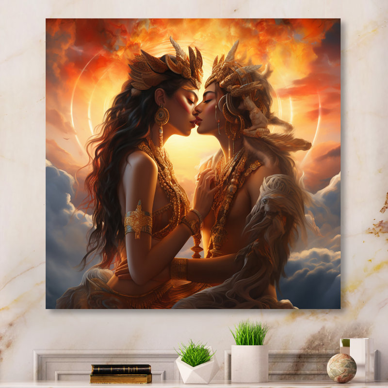 «Sacred Love Divine Couple Kissing» sur toile, H 36 po x l 36 po x P 1,5 po, Toile tendue