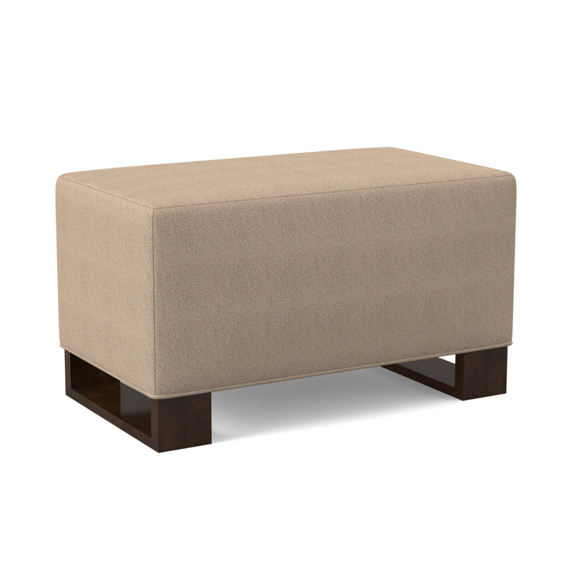 Buttress Ottoman, American Walnut, Maya Wheat Polyester Blend
