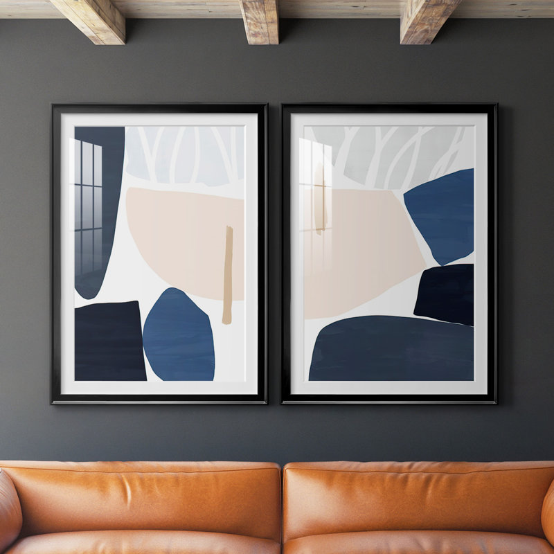 Denim and Sand I, reproduction encadrée de qualité supérieure - prête à être accrochée, H 42,5 po x l 61 po x P 2,5 po, Noir