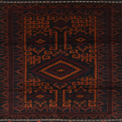 Tapis oriental noir / rouge