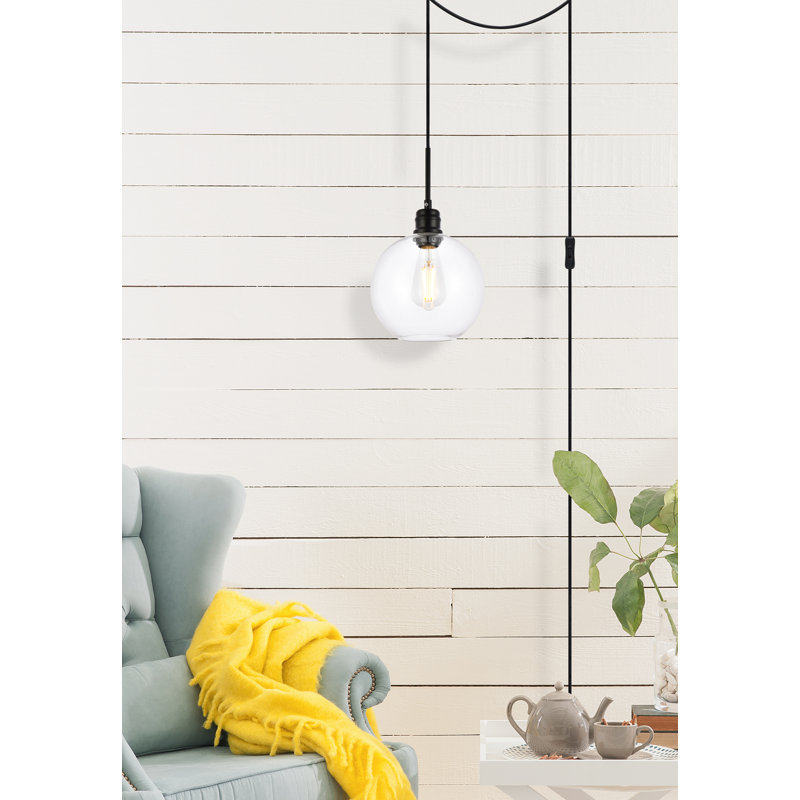 1 - Light Single Pendant, Black