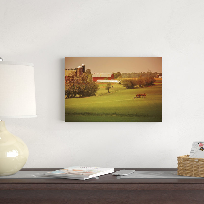 Ferme d'automne, H 12 po x l 18 po x P 1,25 po