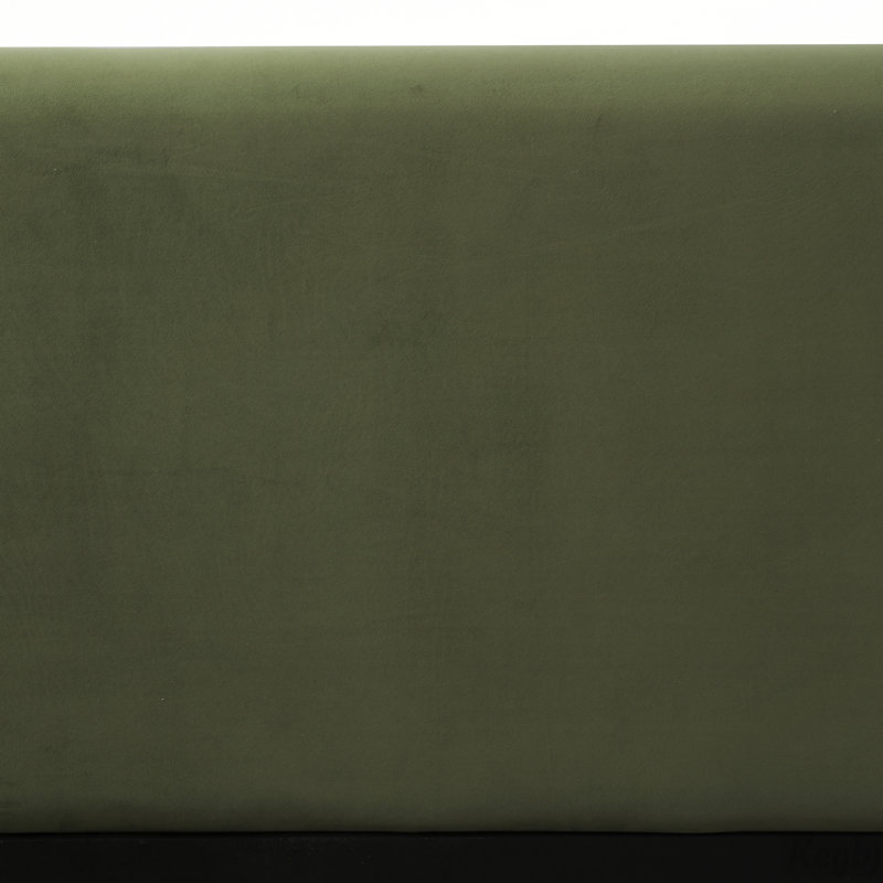 Lit plateforme tapissier avec tête de lit courbée, Très grand, Vert olive