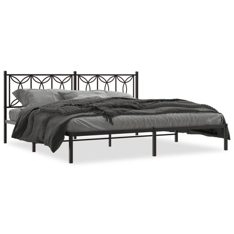 Courtemanche Metal Open-Frame Bed, Black