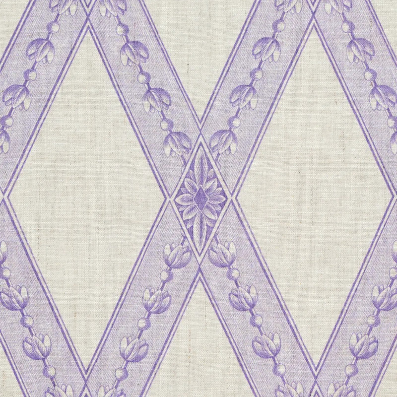 Schumacher x Jill Lasersohn Les Losanges Toile Fabric, Iris
