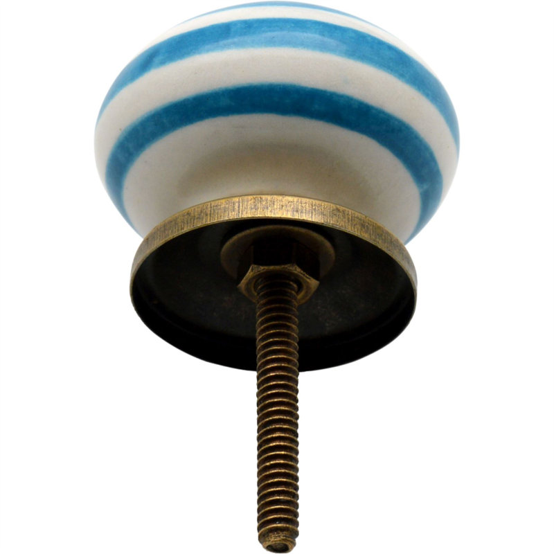 Nicola Spring - Round Ceramic Cabinet Knobs, Light Blue