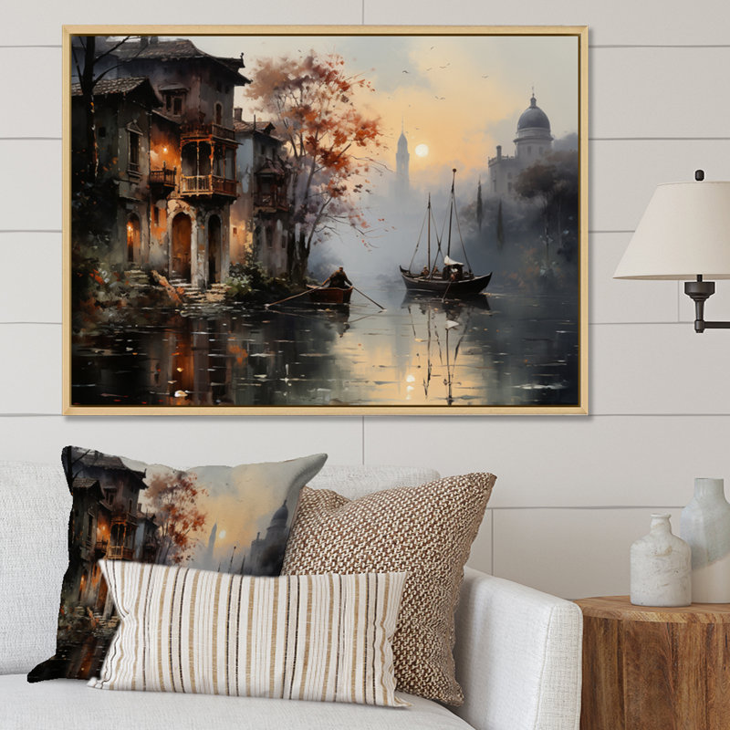 Canal Mystical Journey, atténué sur toile, H 34 po x l 44 po x P 1,5 po, Cadre naturel flottant