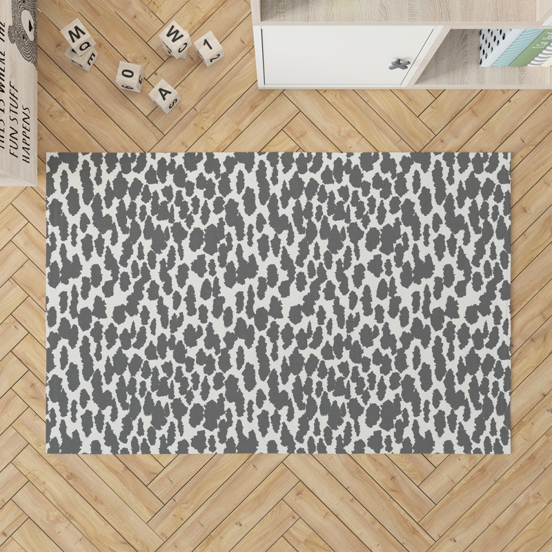 Animal Splat Activity Mat, Rectangle 4' x 6', Ivory/Charcoal