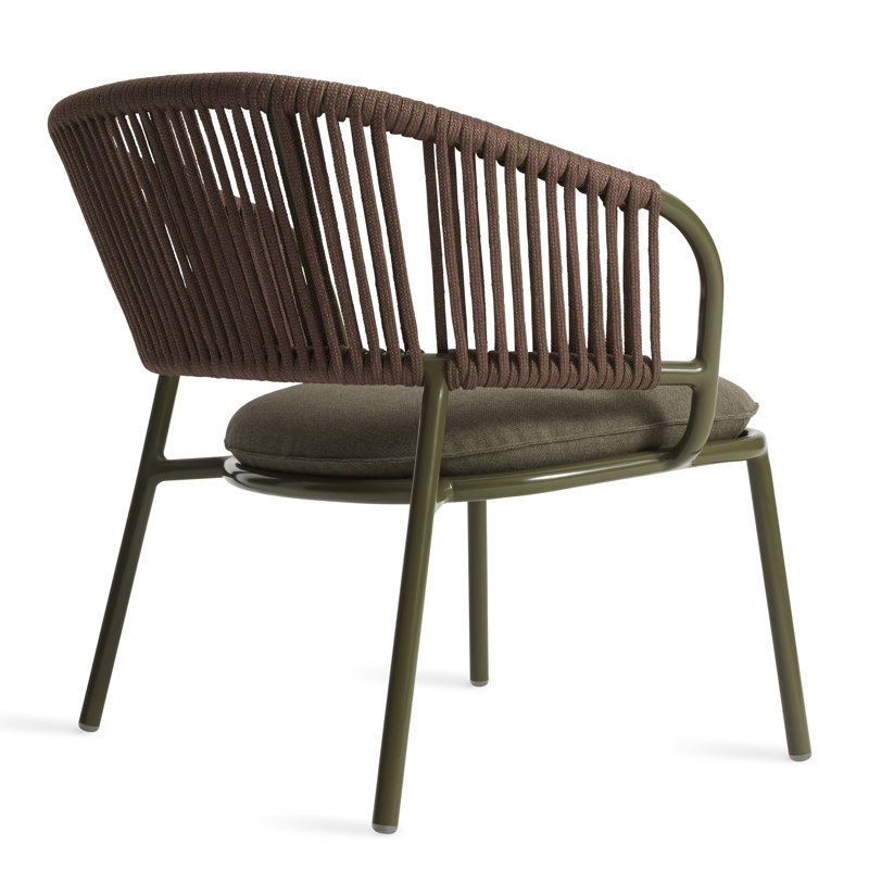 Mate Outdoor Lounge Chair, Toohey Olive Plainweave