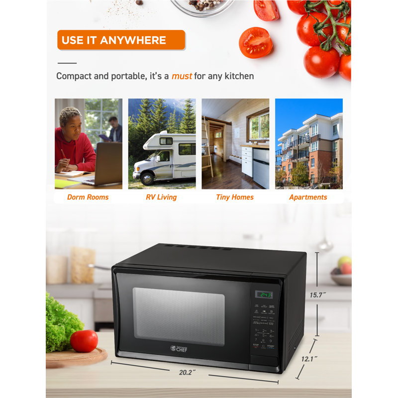 CHM Series Commercial Chef 20.2" 1.1 cu ft. 1000 - Watt Countertop Microwave