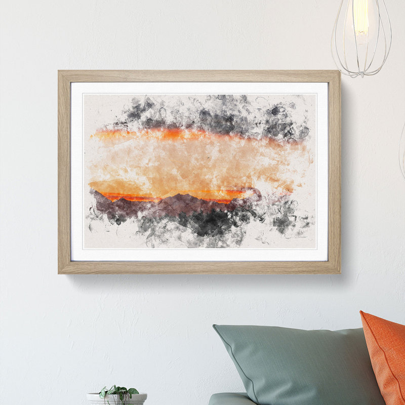 Mountains Beneath the Clouds - Framed Print, Oak Framed, 45cm H x 63cm W x 2cm D