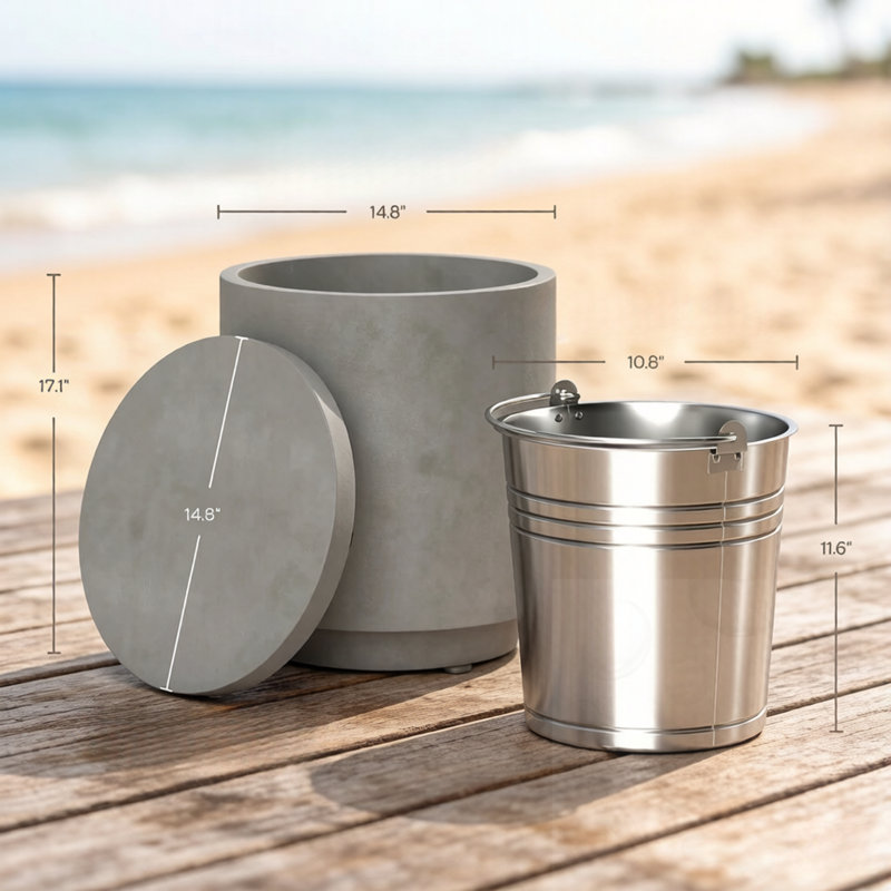 Portable Patio Cooler Side Table