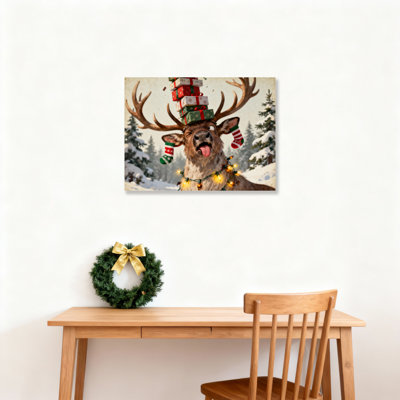 Reindeer Gifts Canvas Wall Art