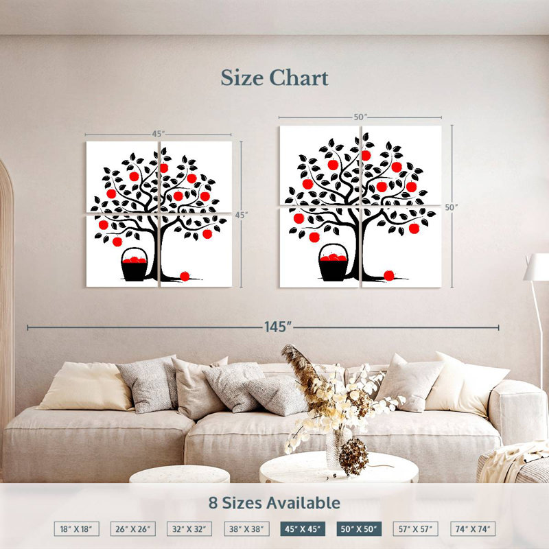 Harnek Red Apple Harvest, 45" H x 45" W