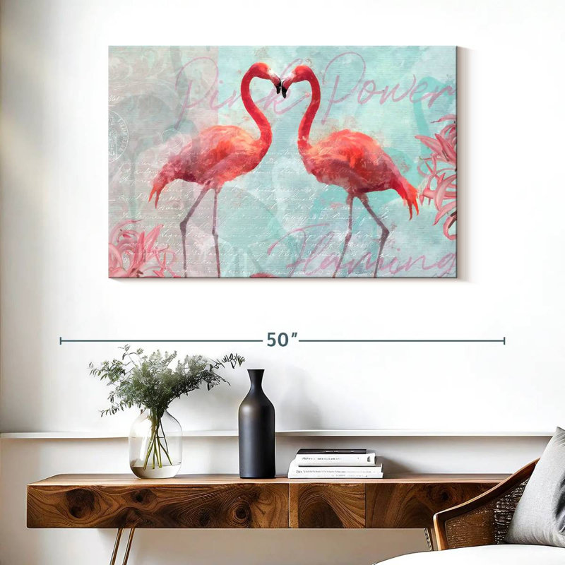 Flamingo Power, 26" H x 39" W