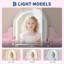 Ensemble de coiffeuse pour filles avec chaise et miroir lumineux, table de maquillage pour enfants avec tablettes et casiers