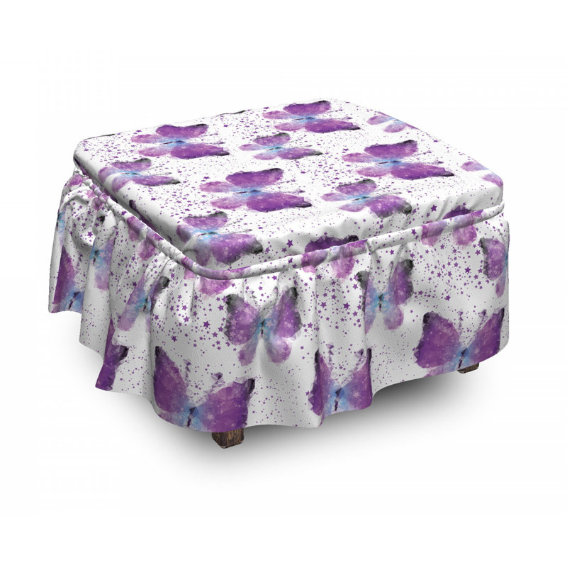 Ensemble de housse pour repose-pieds à coussins carrés en poly-effets modern