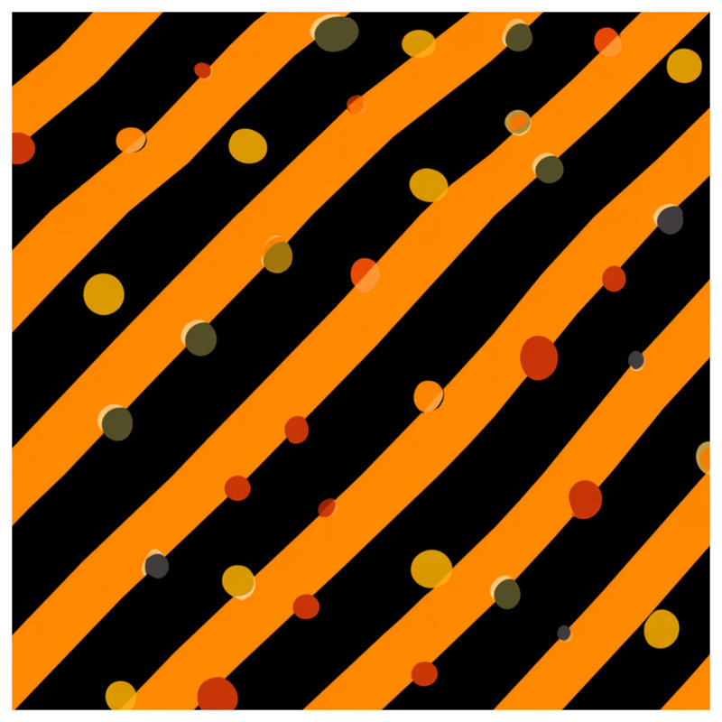 Rideau de douche à rayures orange - Motif de décor de salle de bain moderne, L 70 po x H 93 po