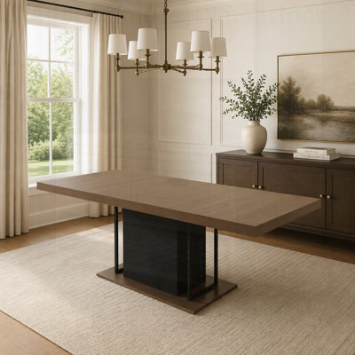 Aged Wood Extendable Dining Table for 6-10 People, Perfect for Large Gatherings and Elegant Home Decor.